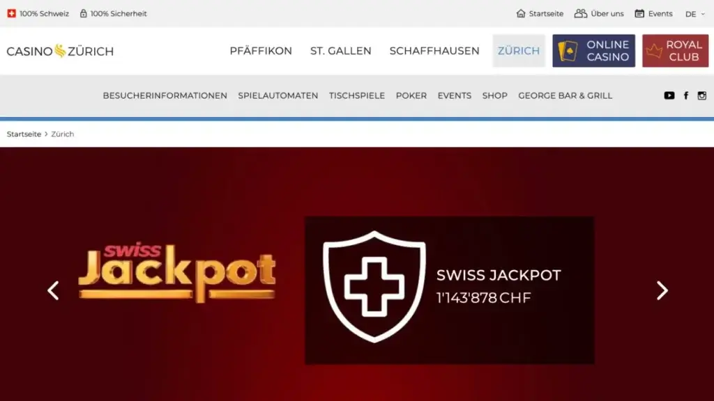 Casino Zürich Webseite